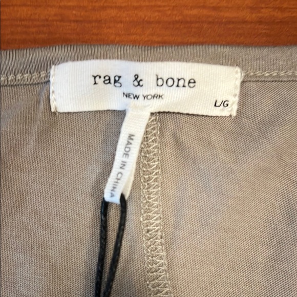 Rag & Bone Tan Long Sleeve Tee Top color Gray Dawn - Picture 4 of 6